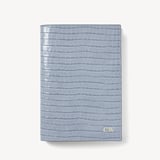 A5 Refillable Luxury Journal Deep Shine Sky Blue Small Croc with Soft Suede Lining