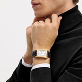 Mayfair® Classic Watch 23ct Gold Plated - Deep Shine Black Croc