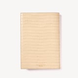 A5 Refillable Luxury Journal Deep Shine Buttermilk Small Croc with Soft Suede Lining