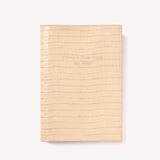 A5 Refillable Luxury Journal Deep Shine Buttermilk Small Croc with Soft Suede Lining