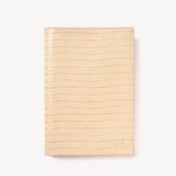 A5 Refillable Luxury Journal Deep Shine Buttermilk Small Croc with Soft Suede Lining