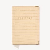 Passport Cover Deep Shine Buttermilk Small Croc