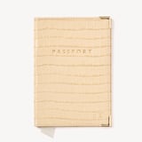 Passport Cover Deep Shine Buttermilk Small Croc