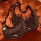Soho Large Crescent Chocolate Suede