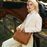 Midi London Tote Tan Woven Leather