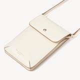 Duo Phone Crossbody Pouch Ivory Pebble