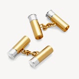 Double Cartridge Cufflinks Sterling Silver 925 & Gold Plated
