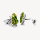 Sterling Silver & Enamel Animal Cufflinks Sterling Silver 925 & Enamel Frog