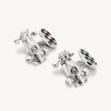 Sterling Silver Racing Chequered Flag Cufflinks Mother of Pearl & Onyx set in Sterling Silver 925