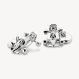 Sterling Silver Racing Chequered Flag Cufflinks Mother of Pearl & Onyx set in Sterling Silver 925