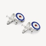 Sterling Silver & Enamel Plane Cufflinks Sterling Silver 925