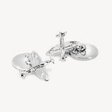 Sterling Silver & Enamel Plane Cufflinks Sterling Silver 925