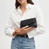 Eliza Clutch Smooth Moonlight Black
