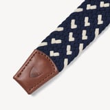 Men's Stretch Woven Belt Navy & Ivory
