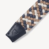 Men's Stretch Woven Belt Natural, Ivory & Navy