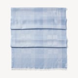 Silk Check Scarf Sky Blue Silk Modal