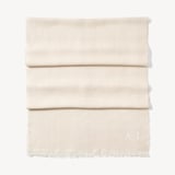 Silk Check Scarf Ivory Silk Modal