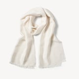 Silk Check Scarf Ivory Silk Modal