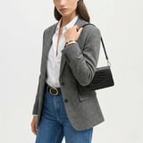 Eliza Clutch Black Patent Croc