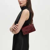 Eliza Clutch Merlot Patent Croc