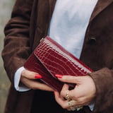 Eliza Clutch Merlot Patent Croc