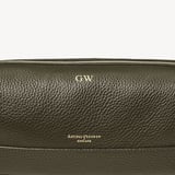 Men's Leather Wash Bag Evergreen Pebble