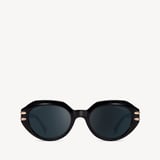 Amelia Oval Sunglasses Black 