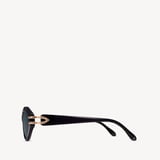 Amelia Oval Sunglasses Black 