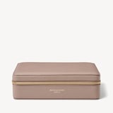 Large Travel Jewellery Case Soft Taupe Pebble