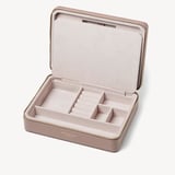 Large Travel Jewellery Case Soft Taupe Pebble