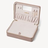 Large Travel Jewellery Case Soft Taupe Pebble