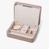Large Travel Jewellery Case Soft Taupe Pebble