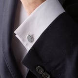Bamboo Cufflinks White Topaz & Sterling Silver 925