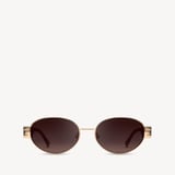 Poppy Oval Sunglasses Light Gold Stainless Steel