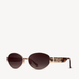 Poppy Oval Sunglasses Light Gold Stainless Steel