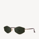 Sophia Hexagonal Sunglasses Light Gold Stainless Steel