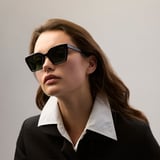 Ava Square Sunglasses Black 
