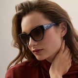 Ivy Cat-Eye Sunglasses Green Striation 