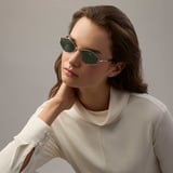 Sophia Hexagonal Sunglasses Light Gold Stainless Steel