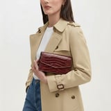 Eliza Clutch Merlot Patent Croc