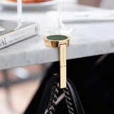 Foldable Handbag Hook Deep Shine Chalk White Small Croc