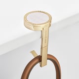 Foldable Handbag Hook Deep Shine Chalk White Small Croc