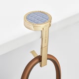 Foldable Handbag Hook Deep Shine Sky Blue Small Croc