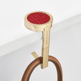 Foldable Handbag Hook Deep Shine Cherry Red Small Croc