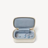 Small Travel Jewellery Case Ivory Pebble