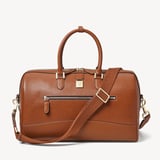 Connaught Flight Work Bag Tan Saffiano with Gold Hardware