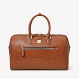 Connaught Flight Work Bag Tan Saffiano with Gold Hardware
