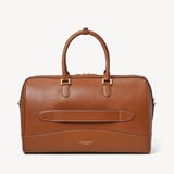 Connaught Flight Work Bag Tan Saffiano with Gold Hardware
