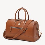 Connaught Flight Work Bag Tan Saffiano with Gold Hardware