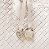 Midi London Tote Chalk White Woven Leather